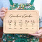 Custom Birth Flower Bamboo Cutting Board Mother's Day Gift